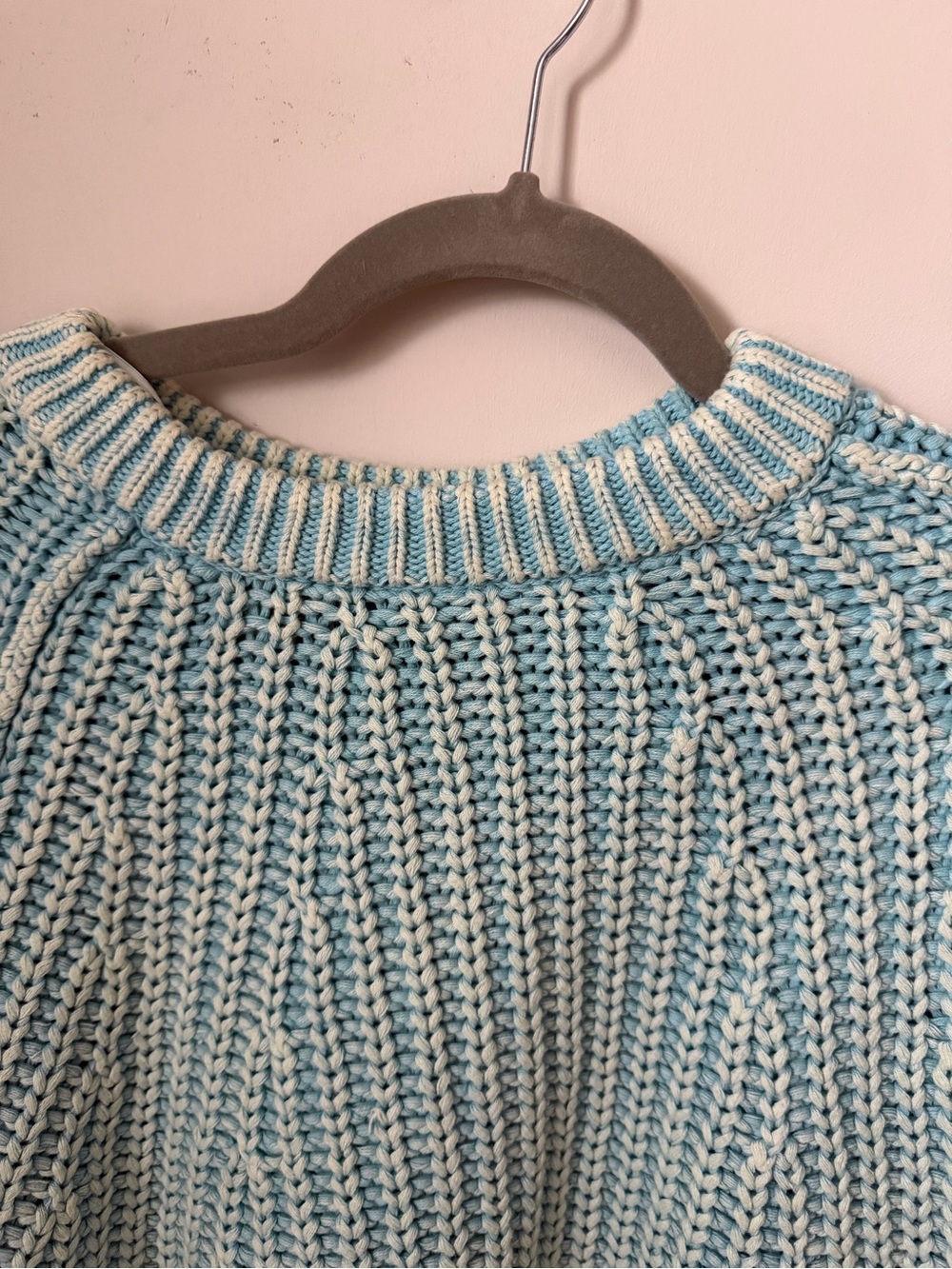 Free People Light Blue Chunky Knit Women's Sweater - Picture 4 of 8